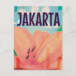 Jakarta Vintage Travel Poster Postkarte