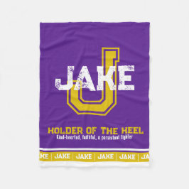 Jake Name bedeutet Sportmonogramm lila Gold Fleecedecke