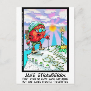 Jake Strawberry Funny Dessert Geschenke & Links Postkarte