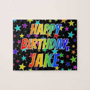 "JAKE" Vorname, Spaß "GLÜCKLICHER BIRTHTAG" Puzzle