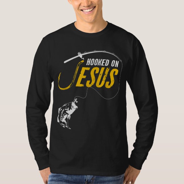 Jakob auf Jesus Funny Christliche Fischerei T-Shirt (Vorderseite)