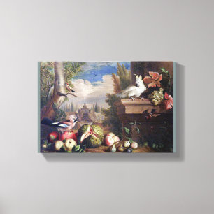 Jakob Bogdany Vögel und Früchte in einer Landschaf Leinwanddruck