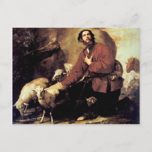 Jakob mit der Flock von Laban von Jusepe de Ribera Postkarte