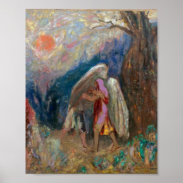 Jakob und der Engel | Odilon Redon | Poster (Vorne)