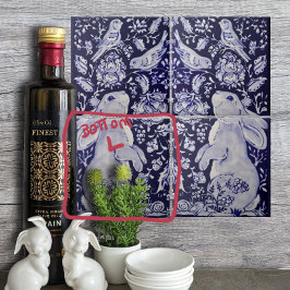 Jakobinerrinder Blume Blauer Untergrund L Fliese