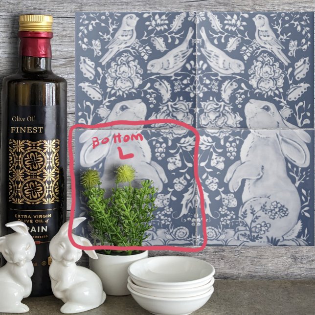 Jakobinerrinder Vögel Denim Blue White Bottom L Fliese (Von Creator hochgeladen)