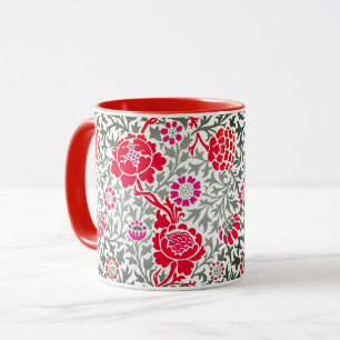 Jakobinflora, tiefrot, rosa und grau tasse