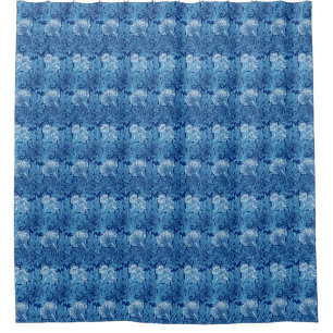 Jakobinische Blume Damask, Navy, Sky Blue und Whit Duschvorhang