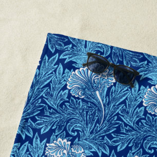 Jakobinische Blume Damask, Navy, Sky Blue und Whit Strandtuch