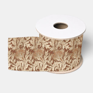 Jakobische Blume Damask, Brown und Taupe Tan Ripsband