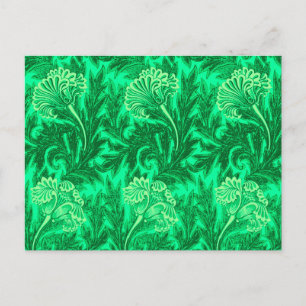 Jakobische Blume Damask, Emerald und Lime Green Postkarte