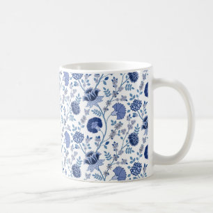 Jakobobsflorale Blues über Weiß Kaffeetasse