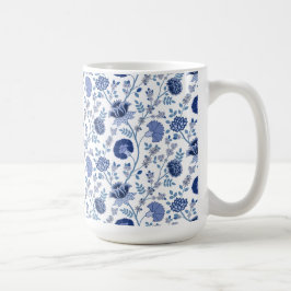 Jakobobsflorale Blues über Weiß Kaffeetasse