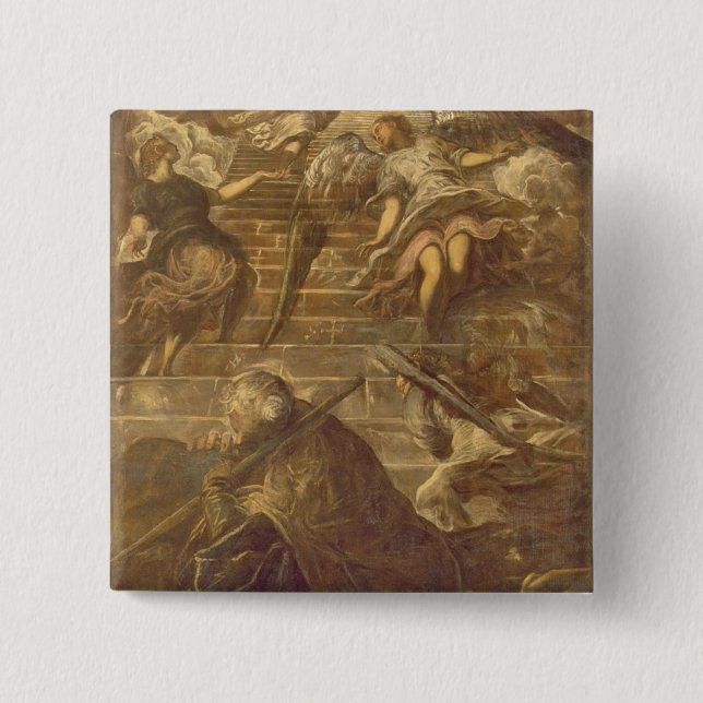 Jakobs Leiter (Öl auf Leinwand) Button (Vorderseite)