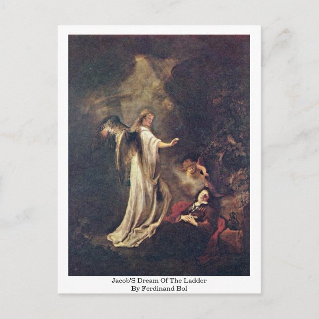 Jakobs Traum von der Frau von Ferdinand Bol Postkarte (Vorderseite)
