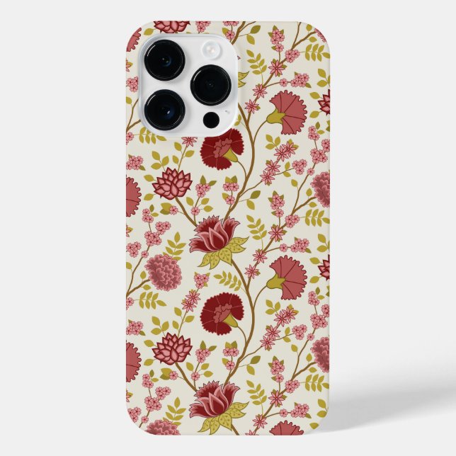 Jakobsbraun Muster Reds Pinks Gold Creme iPhone Hülle (Rückseite)