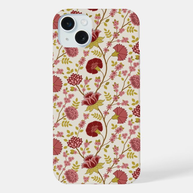 Jakobsbraun Muster Reds Pinks Gold Creme iPhone Hülle (Rückseite)