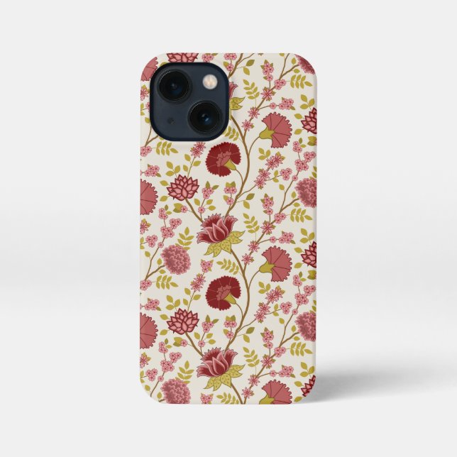 Jakobsbraun Muster Reds Pinks Gold Creme iPhone Hülle (Rückseite)