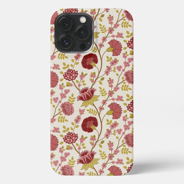 Jakobsbraun Muster Reds Pinks Gold Creme iPhone Hülle (Rückseite)