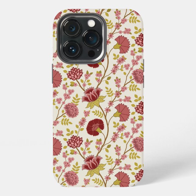 Jakobsbraun Muster Reds Pinks Gold Creme iPhone Hülle (Hinten)