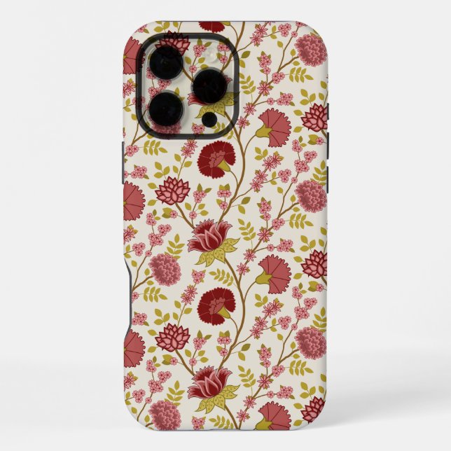 Jakobsbraun Muster Reds Pinks Gold Creme iPhone Hülle (Rückseite)