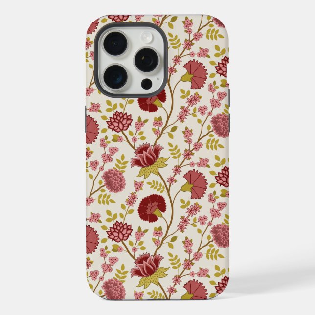 Jakobsbraun Muster Reds Pinks Gold Creme iPhone Hülle (Rückseite)