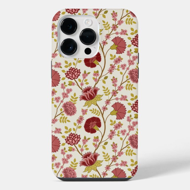 Jakobsbraun Muster Reds Pinks Gold Creme iPhone Hülle (Rückseite)