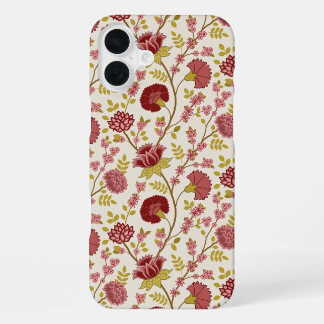 Jakobsbraun Muster Reds Pinks Gold Creme iPhone Hülle (Rückseite)