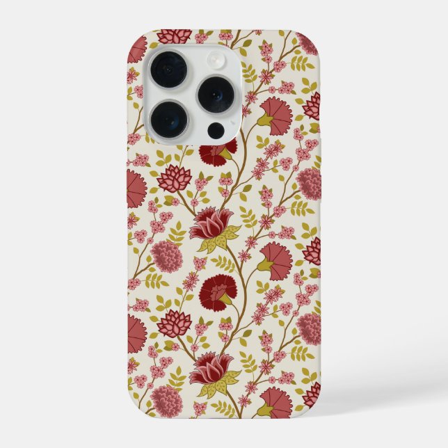 Jakobsbraun Muster Reds Pinks Gold Creme iPhone Hülle (Rückseite)