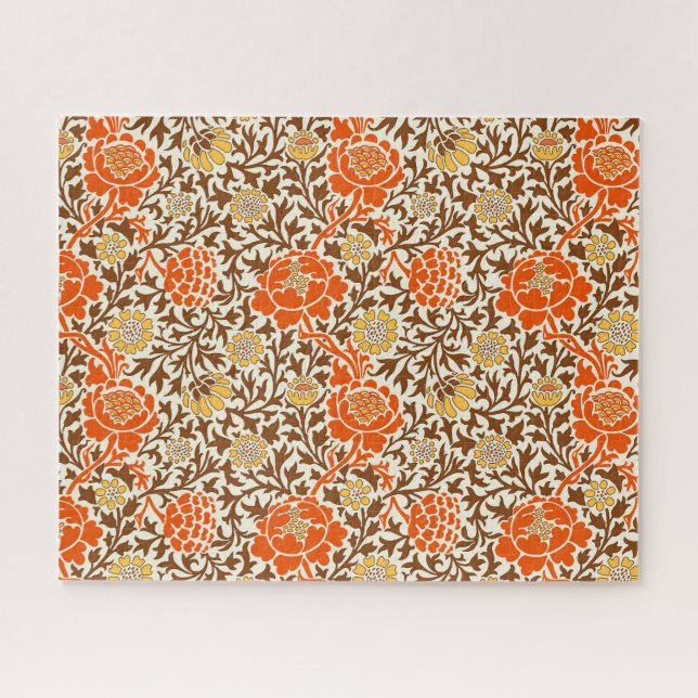 Jakobserblume, Orange, Brown und Senf Gold Puzzle (Horizontal)