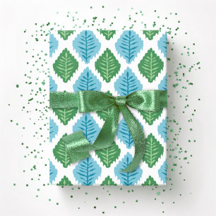 Jakobsmuschel-Blatt-Diamant in Grün und Aqua Geschenkpapier