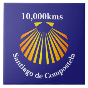 Jakobsmuschel-Entfernungsmarkierung Camino Fliese