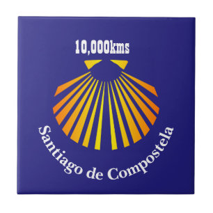 Jakobsmuschel-Entfernungsmarkierung Camino Fliese