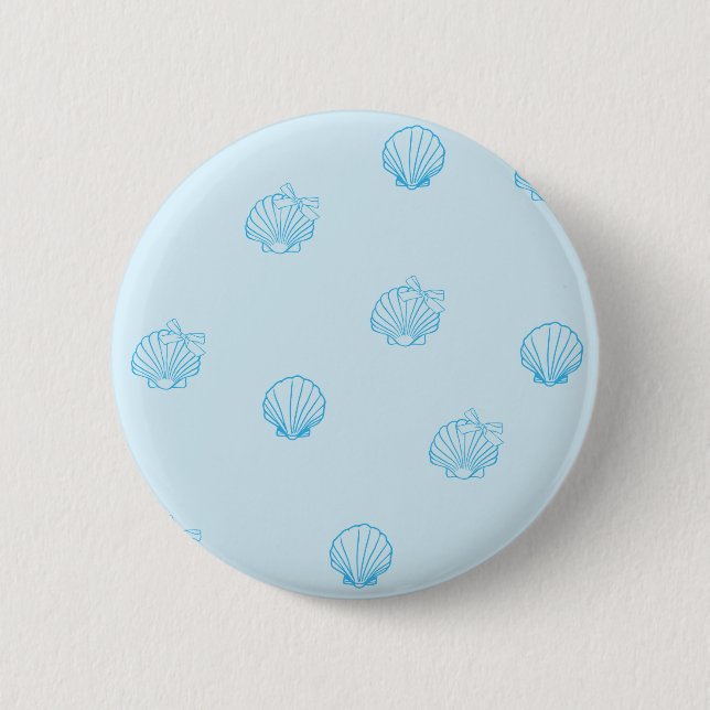 Jakobsmuscheln Umriss Minimalismus Button (Vorderseite)