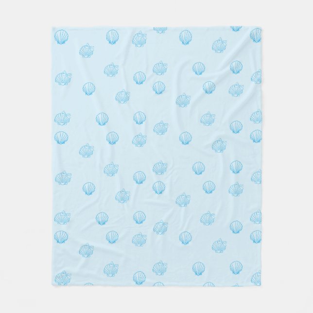 Jakobsmuscheln Umriss Minimalismus Fleecedecke (Vorderseite)