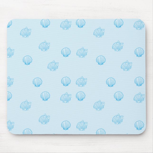 Jakobsmuscheln Umriss Minimalismus Mousepad (Vorne)