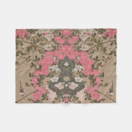 Jakuchu Rose Harmony Fleece Blanket