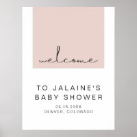 JALAINE Moderne Blush Pink Girl Baby Dusche Willko