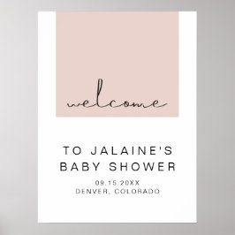 JALAINE Moderne Blush Pink Girl Baby Dusche Willko Poster