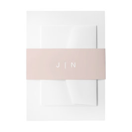 JALAINE Moderne Blush Pink Monogram Wedding Einladungsbanderole