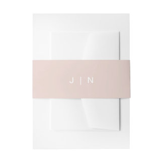 JALAINE Moderne Blush Pink Monogram Wedding Einladungsbanderole