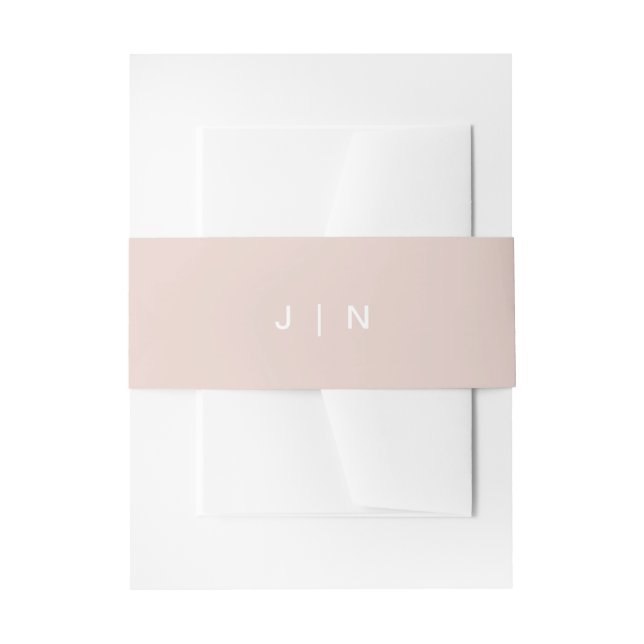 JALAINE Moderne Blush Pink Monogram Wedding Einladungsbanderole (Vorderseite Beispiel)