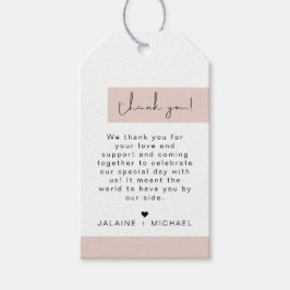 JALAINE Moderner Farbblock Vielen Dank Geschenkanhänger