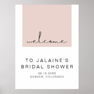 JALAINE Modernes Rosa Brautparty Willkommen Poster