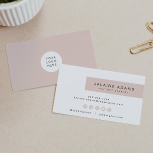 JALAINE Modernes Rosatinrosa, einfaches Branding Visitenkarte