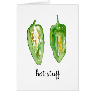 Jalapeño Aquarell Print Grußkarte