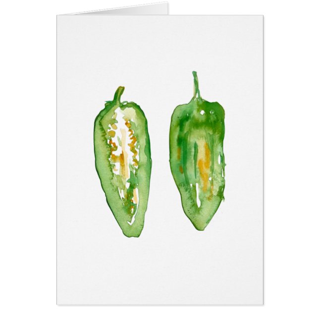 Jalapeño Aquarell Print Grußkarte (Vorne)