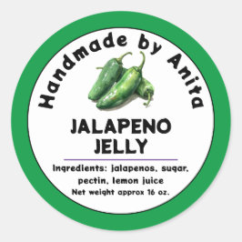 Jalapeno Jam oder Jelly Canning Jar Label Runder Aufkleber