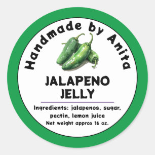 Jalapeno Jam oder Jelly Canning Jar Label Runder Aufkleber
