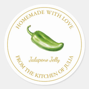 Jalapeno Jelly Label   weiß Runder Aufkleber